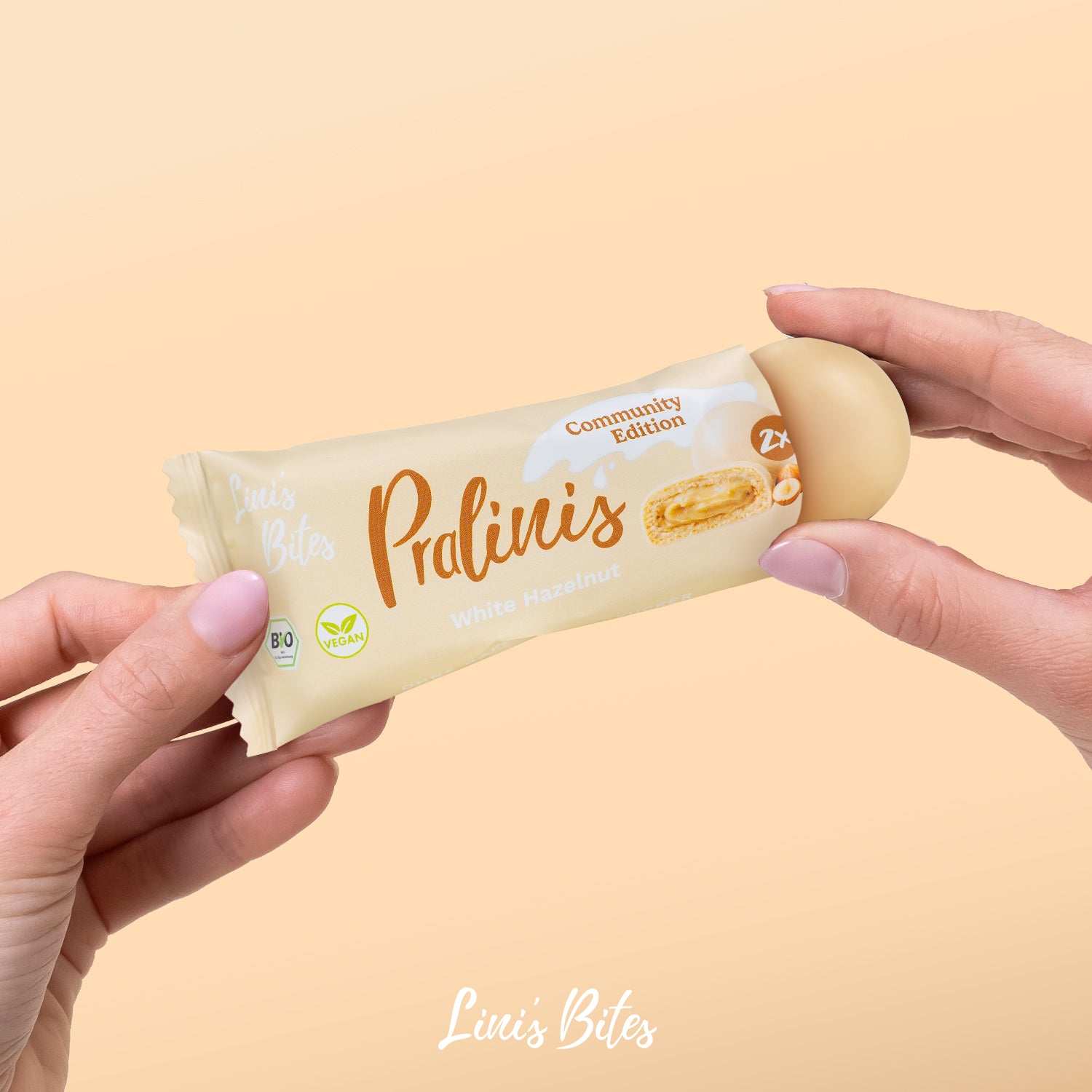 Bio Pralinis White Hazelnut – Community Edition (12er Box)