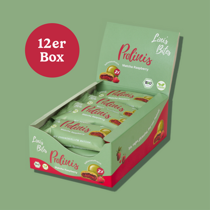 Biologische Pralinis Matcha Framboos (doos van 12)