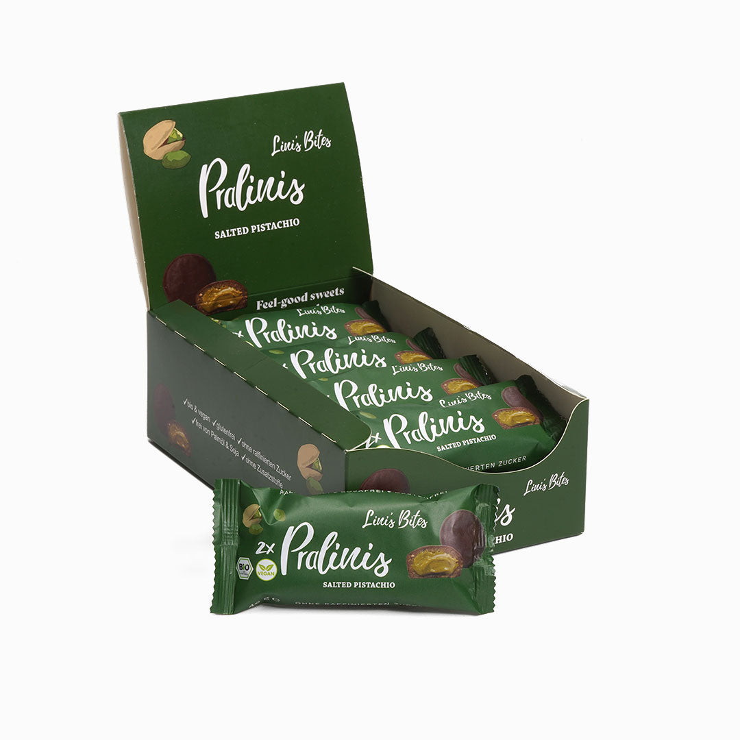 Organic Pralinis Salted Pistachio (box of 12)