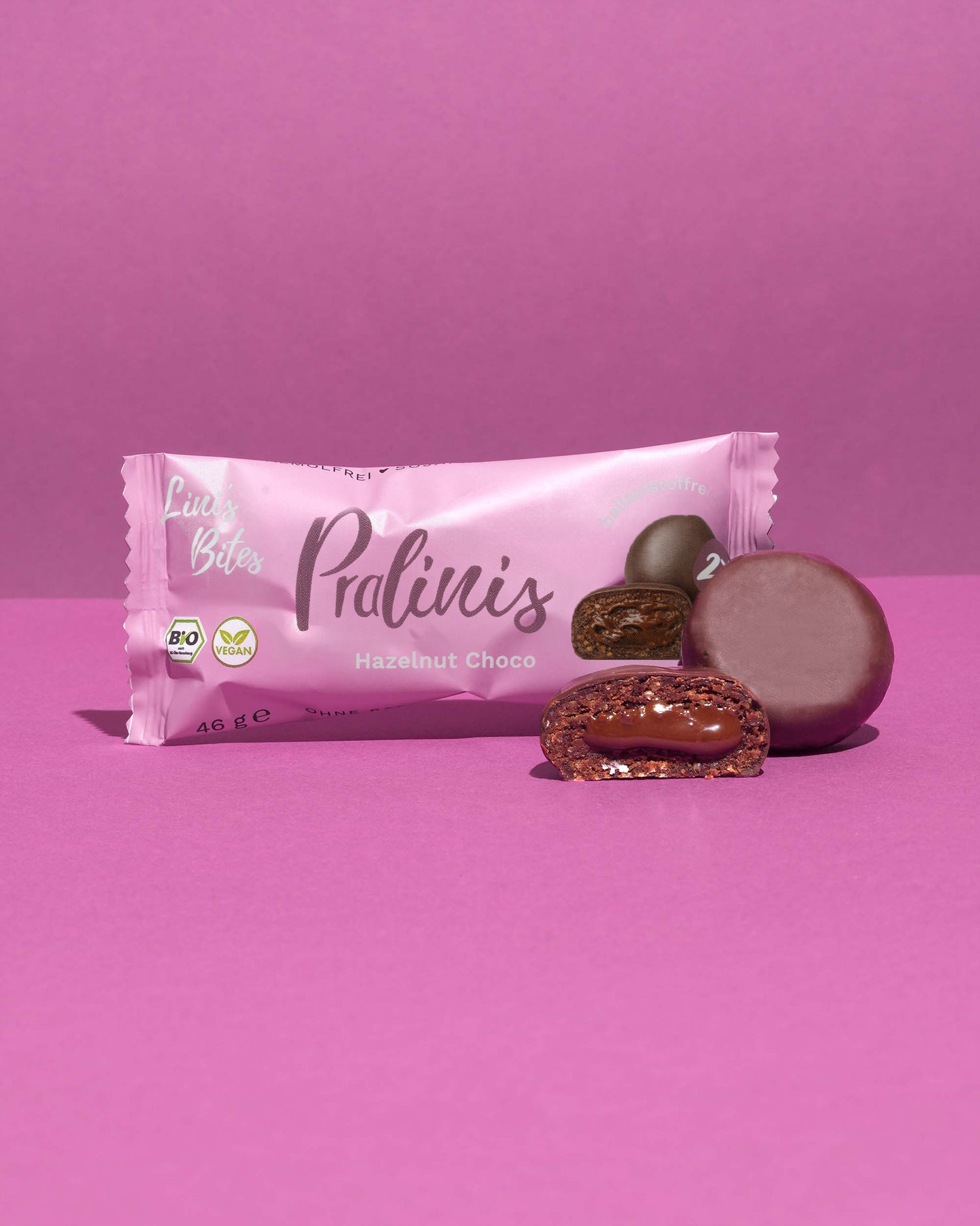 Hazelnoot Choco Nougat Pralinis - Bio (Doos van 12)