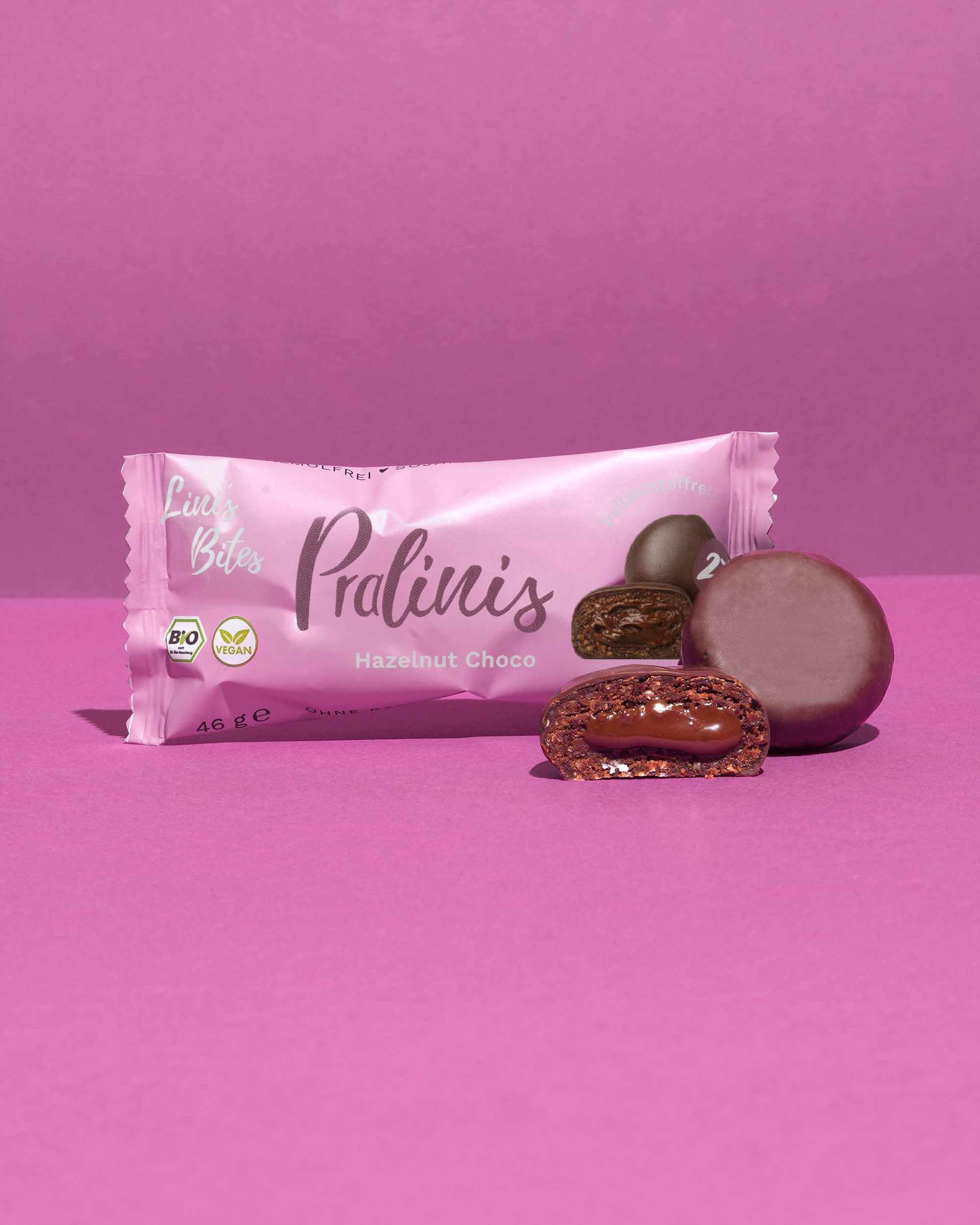 Hazelnoot Choco Nougat Pralinis - Bio (Doos van 12)