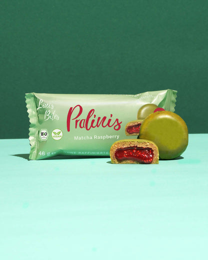 Biologische Pralinis Matcha Framboos (doos van 12)