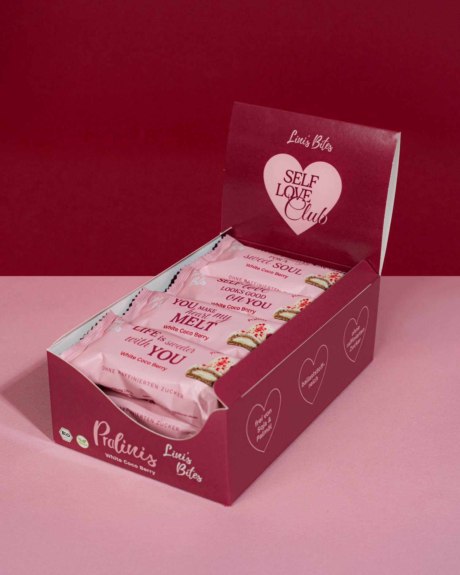 Bio Pralinis White Coco Berry – Limited Self-Love Edition (12er Box)