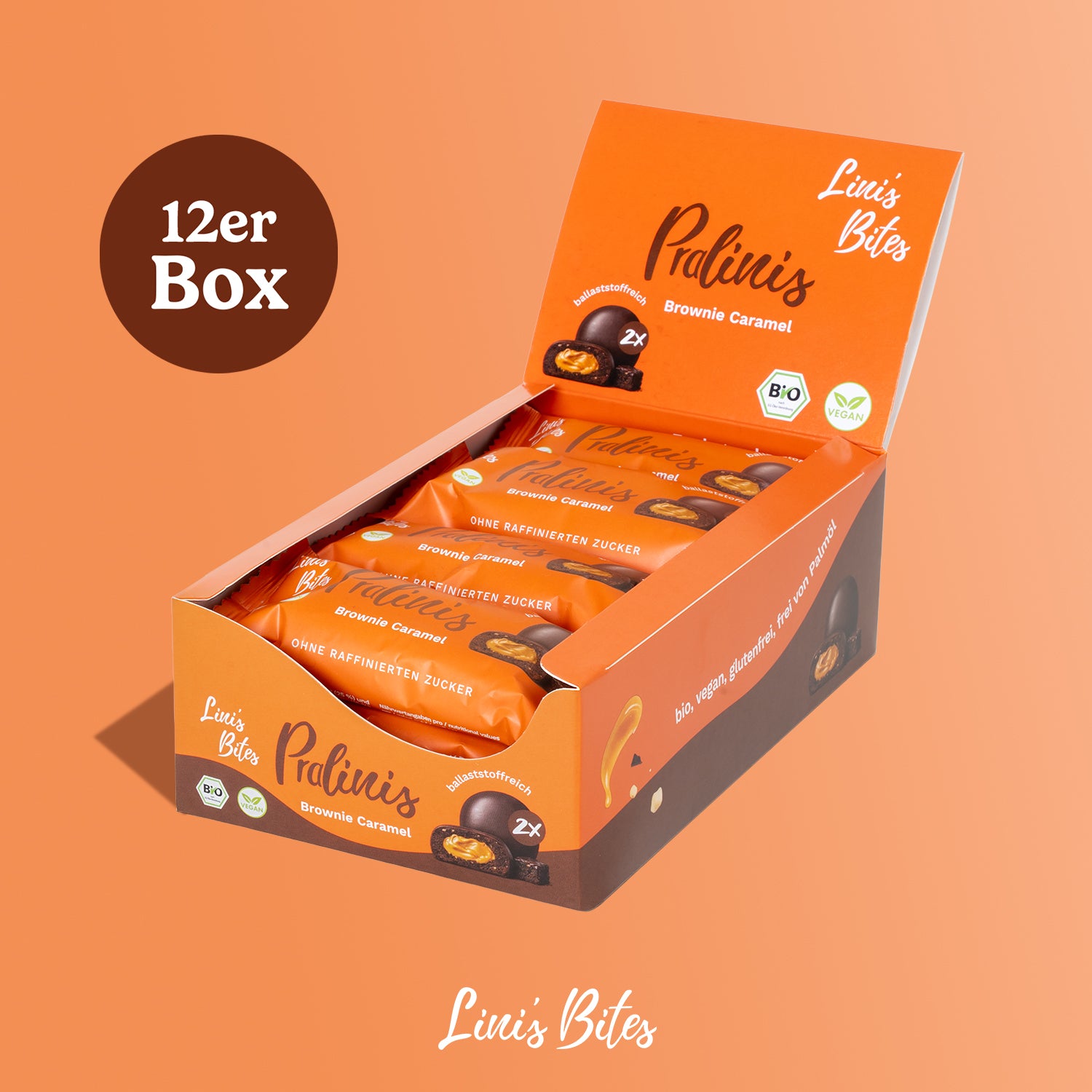 Bio Pralinis Brownie Caramel 2.0 (12er Box)