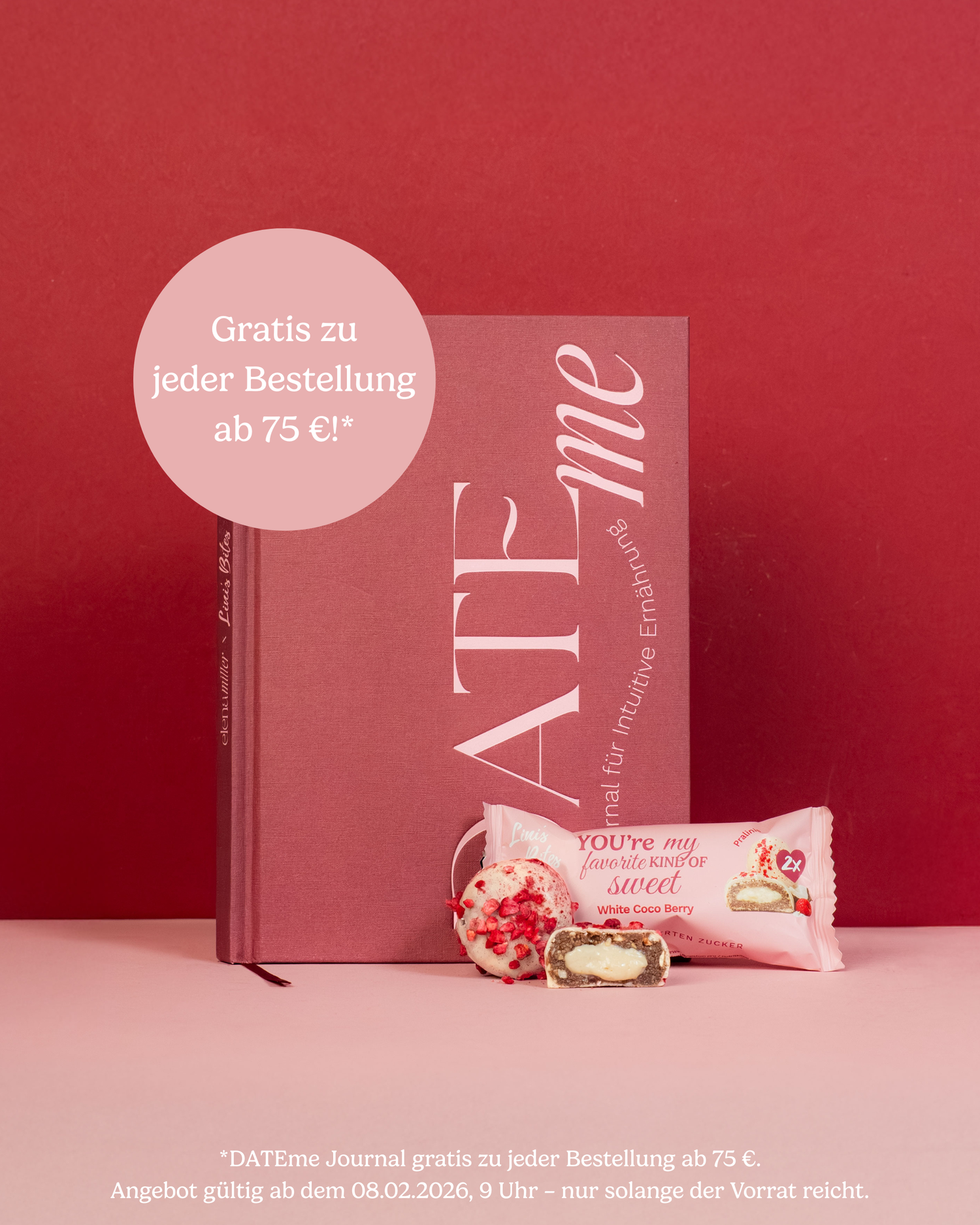 Achtsamkeitsjournal von Linis Bites – DATEme Journal – Packansicht mit Störer und Textinformationen