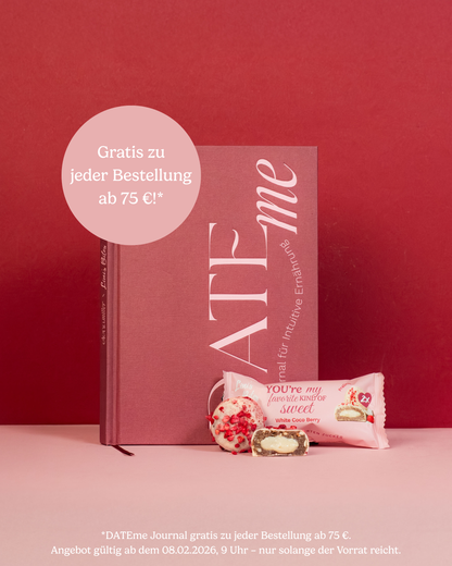 Achtsamkeitsjournal von Linis Bites – DATEme Journal – Packansicht mit Störer und Textinformationen