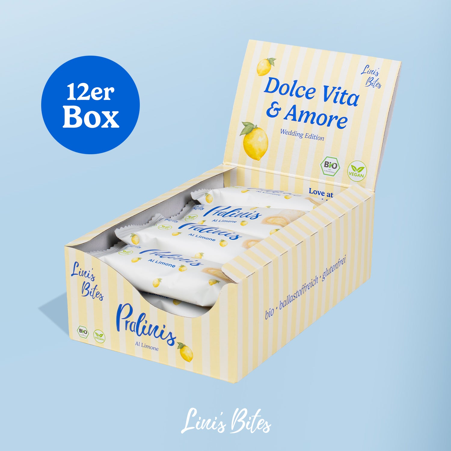 Bio Pralinis Al Limone – Limited Wedding Edition (12er Box)