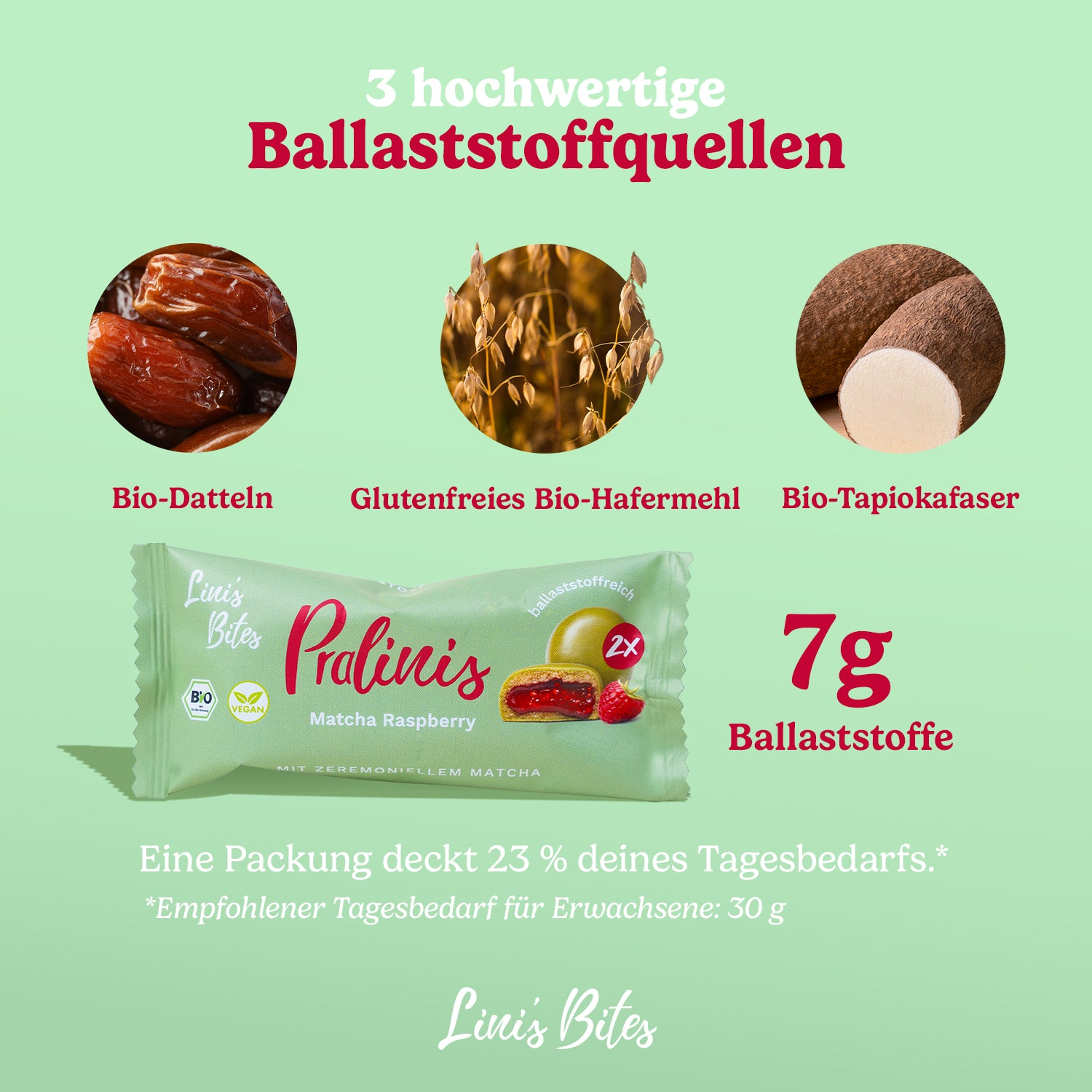 Bio Pralinis Matcha Raspberry 2.0 (12er Box)