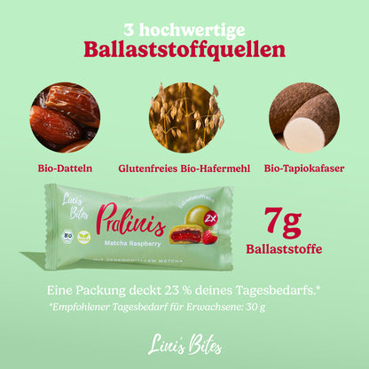 Bio Pralinis Matcha Raspberry 2.0 (12er Box)