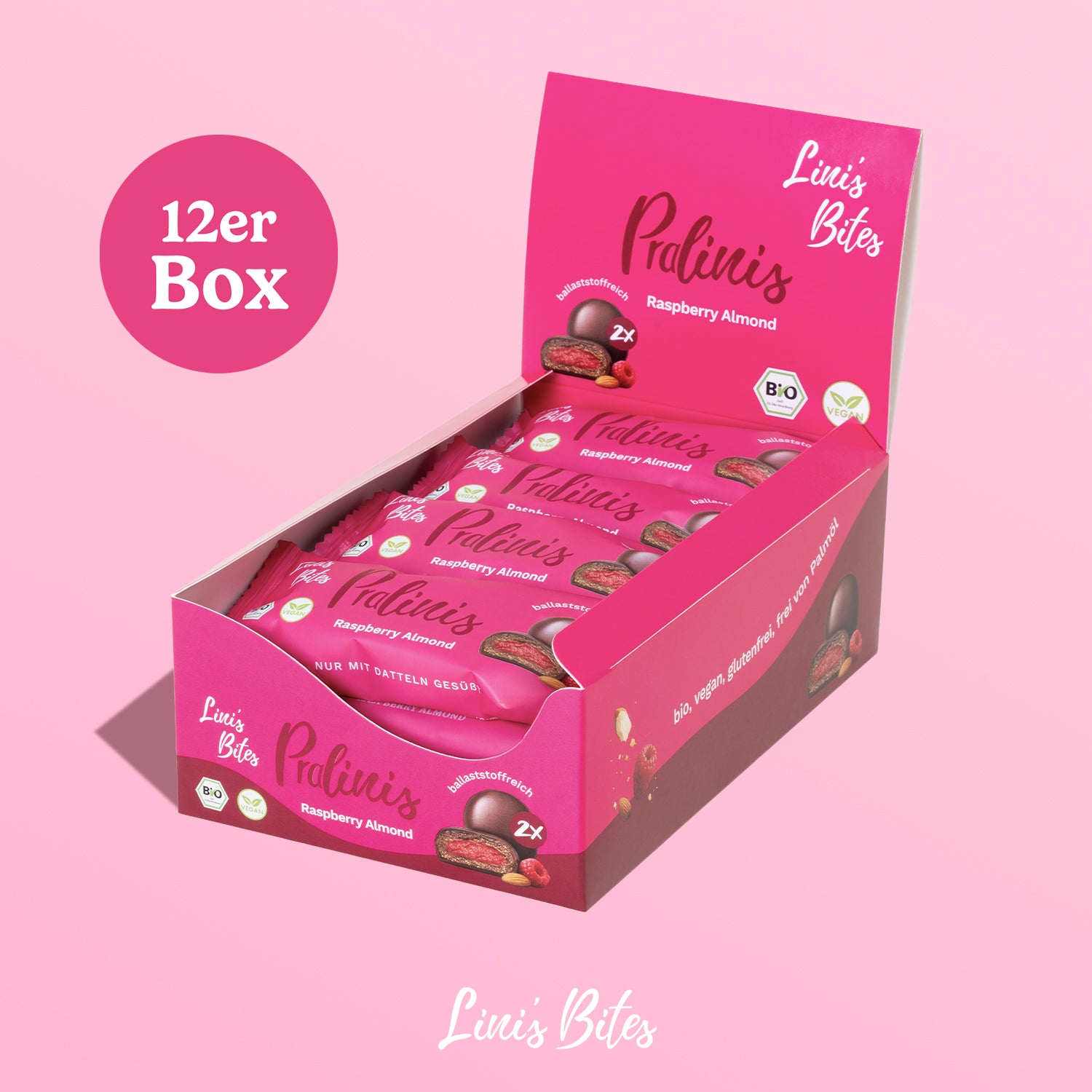 Pralinis Lamponi Mandorle Caramello - Bio (Scatola da 12)