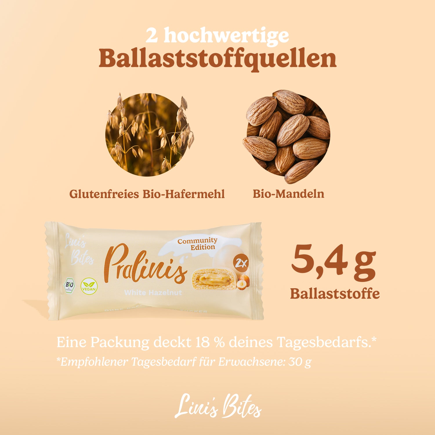 Bio Pralinis White Hazelnut – Community Edition (12er Box)