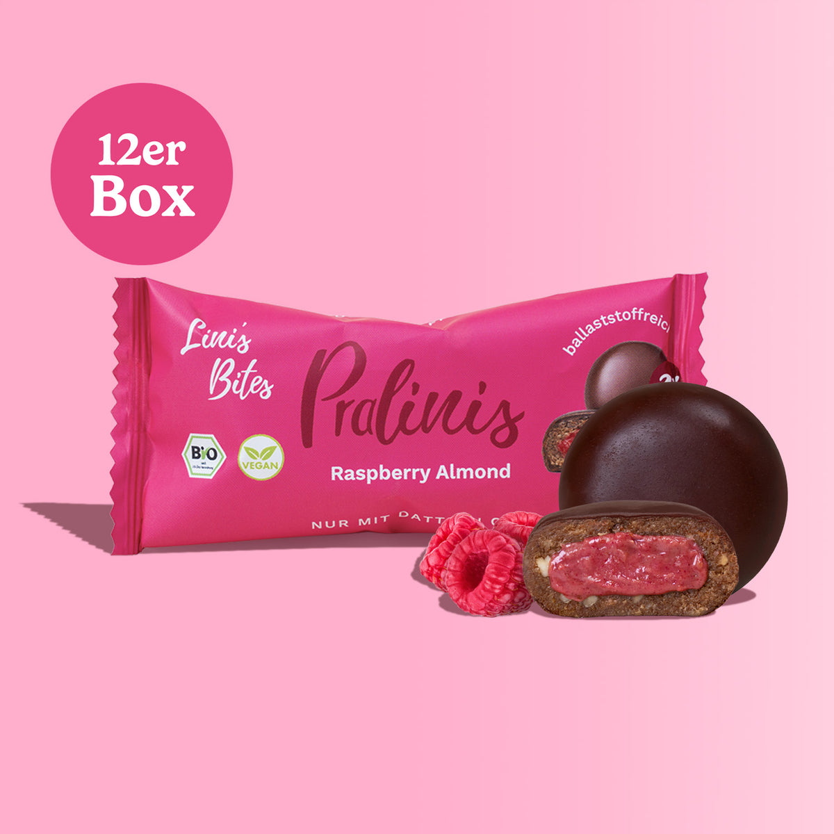 Bio Pralinis Raspberry Almond (12er Box)