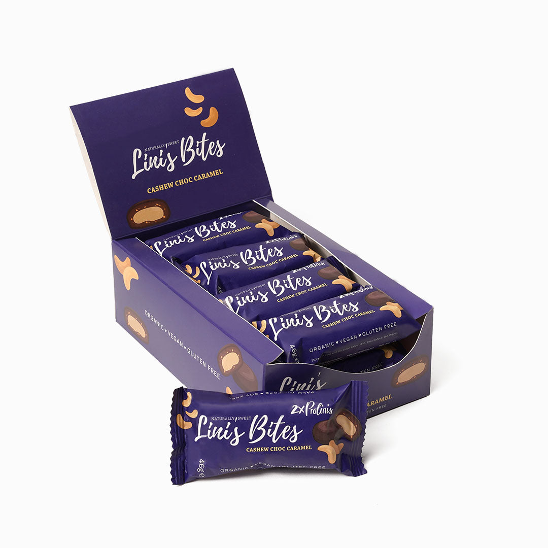 Cashew Choc Caramel Pralinis - Organic (Box of 12)